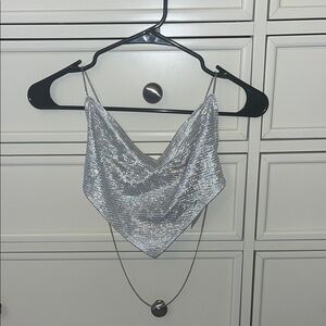 💖 SHEIN Chain Strap Bandana Top
